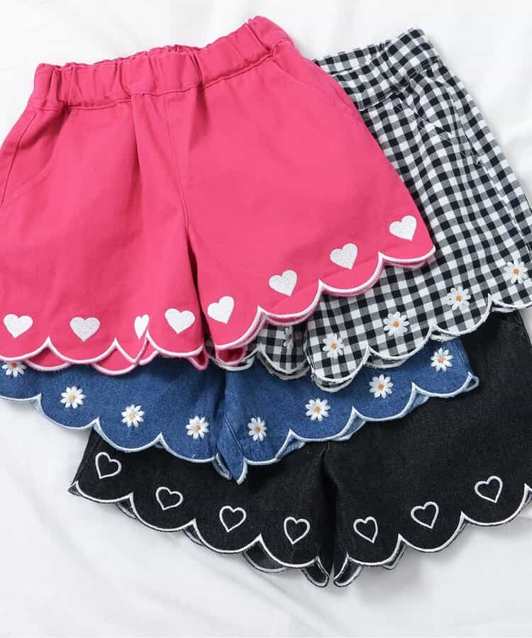 日本童裝 apres les cours 扇貝形下擺刺繡短褲 80-140cm 女童款 秋季 PANTS