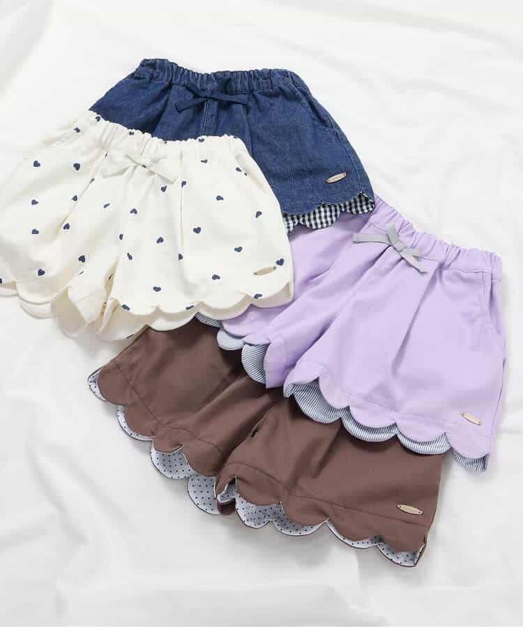 Japanese children's clothing apres les cours scalloped shorts 80-140cm girls summer PANTS