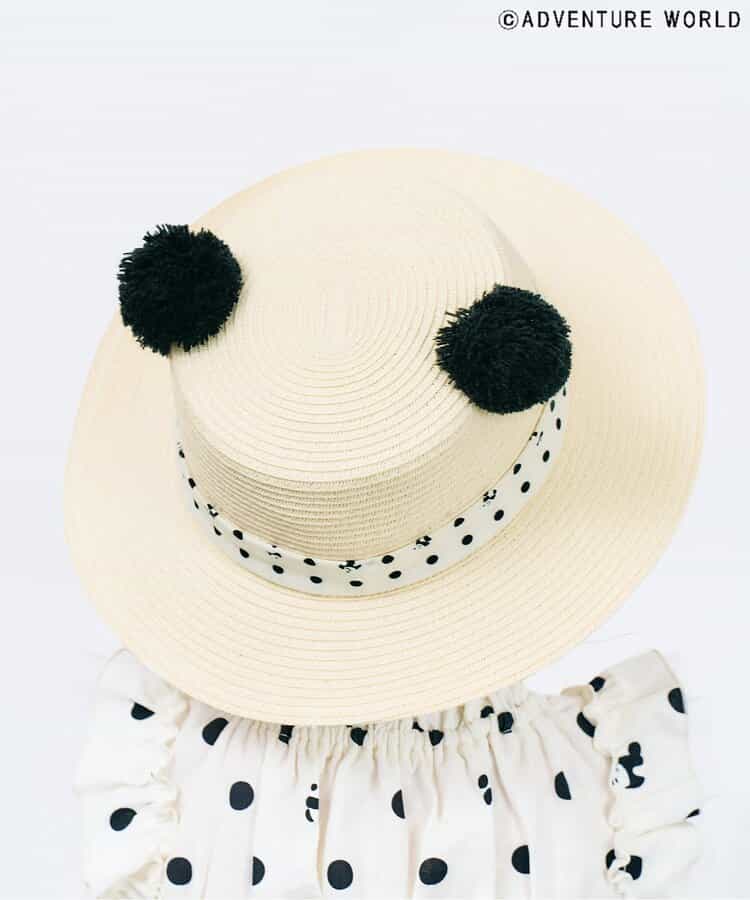 Apres les cours x Adventure World UV-blocking panda straw hat (48-54cm) direct from Japan