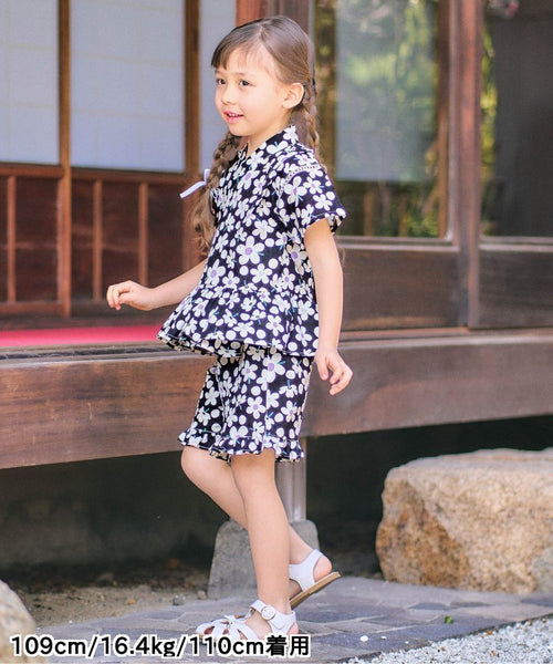 日本童裝 alc#652 日本甚平 80-130cm 女童款 夏季 日本和服 TOPS PANTS