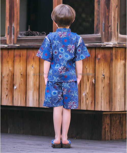 日本童裝 alc#652 日本甚平 80-130cm 男童款 夏季 日本和服 TOPS PANTS