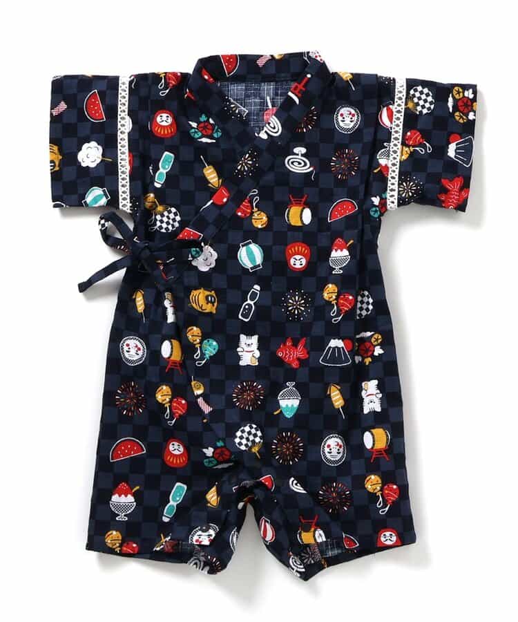 Japanese children's clothing apres les cours Jinbei Japanese kimono 70-80cm boys' newborn baby summer jumpsuit Japanese summer festival special edition