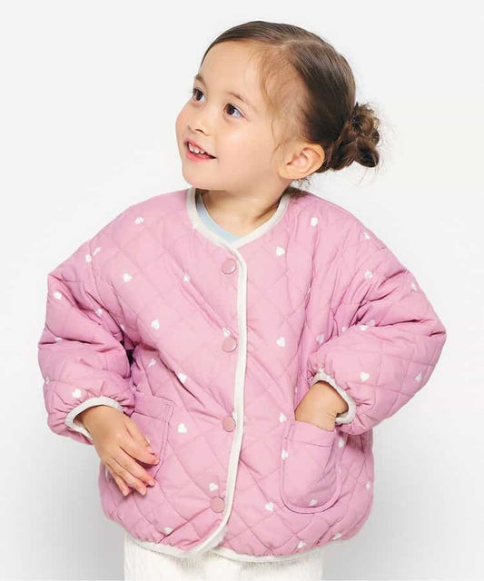 日本童裝 apres les cours 2Way 雙面兩著 心形口袋外套 80-140cm 女童款 秋季 (適合初秋、香港平均溫度、寒冷天氣)OUTERWEAR