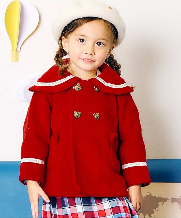 日本童裝 apres les cours x tiny bear 小熊水手外套 80-120cm 男童款/女童款 秋季 (適合初秋、香港平均溫度、寒冷天氣、溫度低天氣)OUTERWEAR 聖誕紅/新年紅