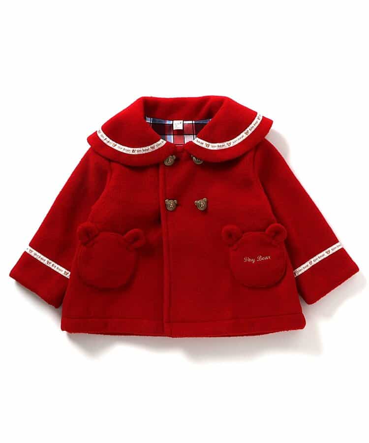 日本童裝 apres les cours x tiny bear 小熊水手外套 80-120cm 男童款/女童款 秋季 (適合初秋、香港平均溫度、寒冷天氣、溫度低天氣)OUTERWEAR 聖誕紅/新年紅