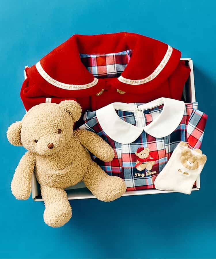 日本童裝 apres les cours x tiny bear 小熊水手外套 80-120cm 男童款/女童款 秋季 (適合初秋、香港平均溫度、寒冷天氣、溫度低天氣)OUTERWEAR 聖誕紅/新年紅
