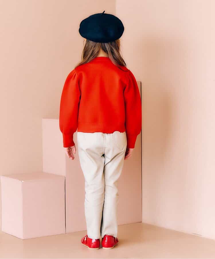 日本童裝 apres les cours 心型扣針織外套 80-140cm 女童款 秋季 OUTERWEAR 聖誕紅/新年紅