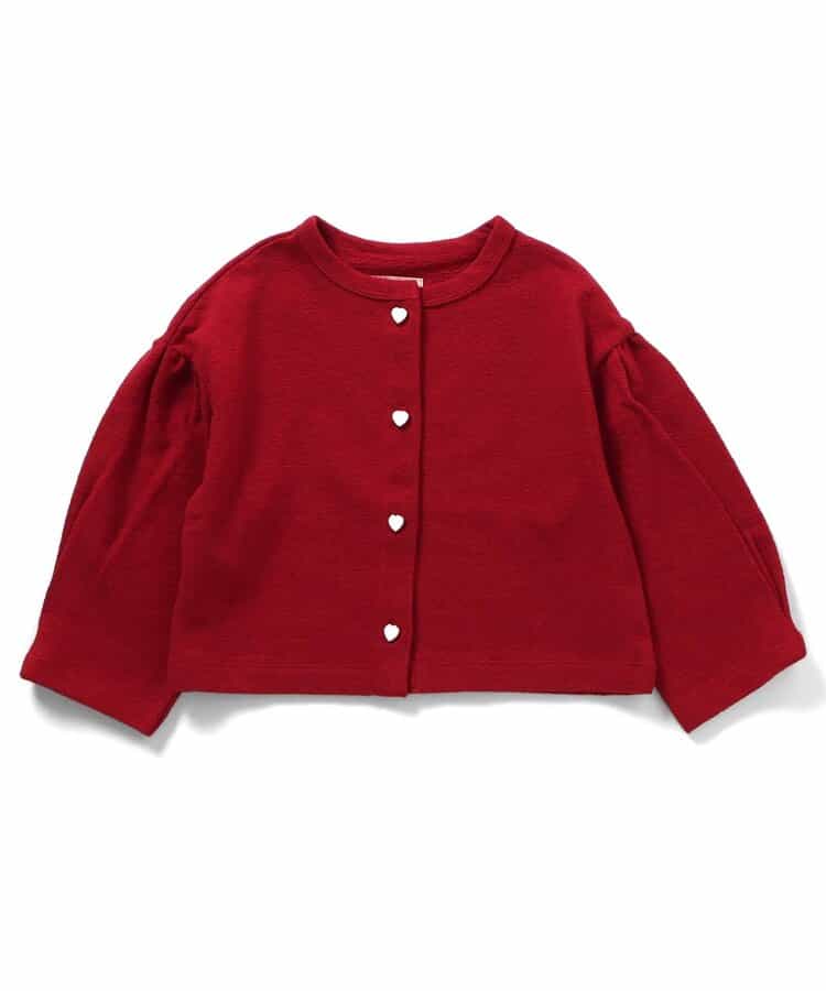 日本童裝 apres les cours 心型扣休閒外套 80-140cm 女童款 秋季 OUTERWEAR 聖誕紅/新年紅