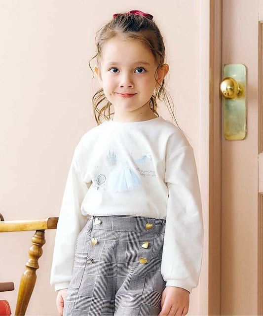 日本童裝 apres les cours 貓咪和公主圖案上衣 80-140cm 女童款 秋季 TOPS