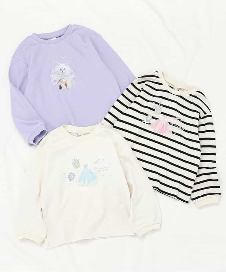 日本童裝 apres les cours 貓咪和公主圖案上衣 80-140cm 女童款 秋季 TOPS