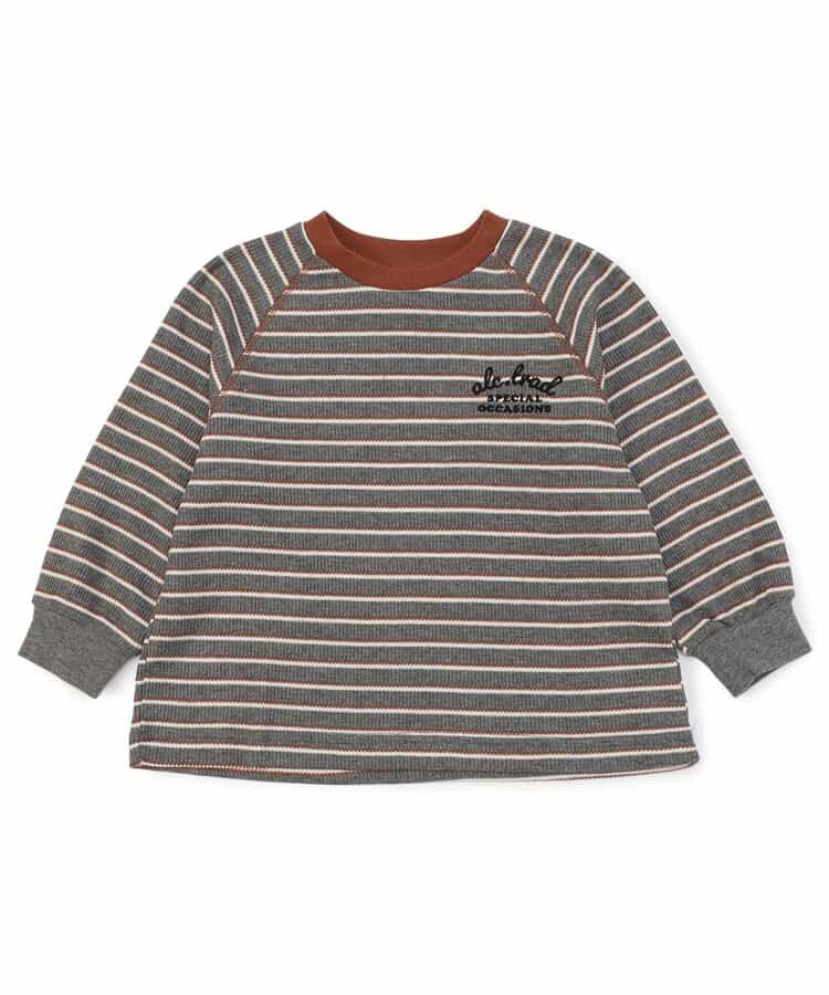 日本童裝 apres les cours 字母華夫格上衣 80-130cm 男童款/女童款 秋季 TOPS