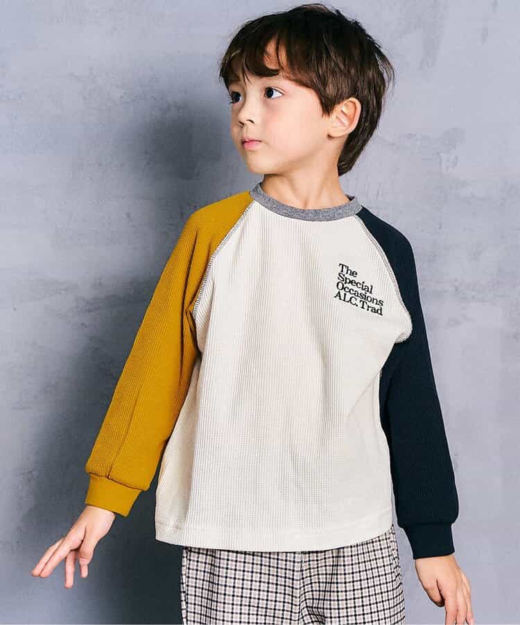 日本童裝 apres les cours 字母華夫格上衣 80-130cm 男童款/女童款 秋季 TOPS