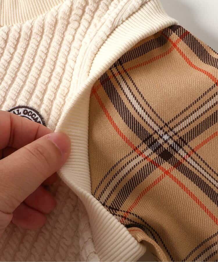 日本童裝 apres les cours 假兩件格仔上衣 80-130cm 男童款 秋季 TOPS