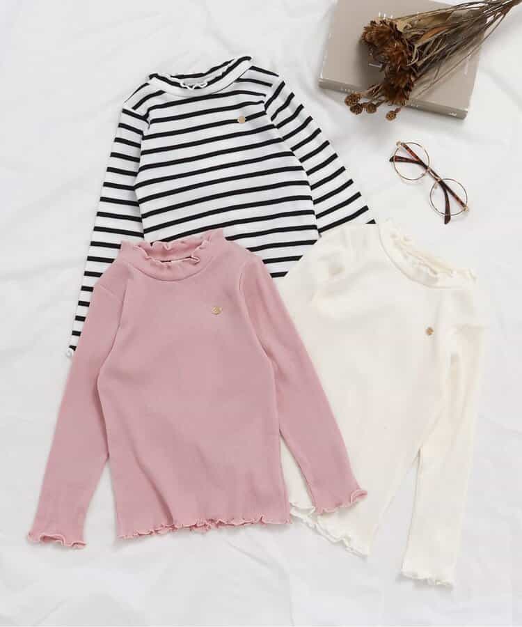 日本童裝 apres les cours 柔和羅紋上衣 80-140cm 女童款 秋季 TOPS