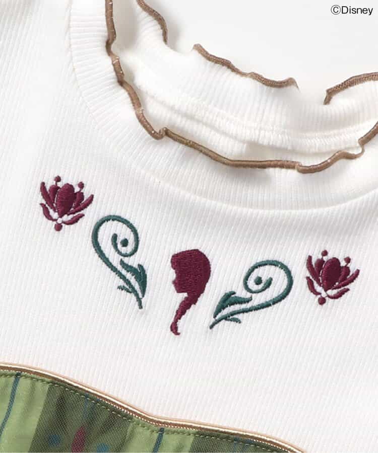 日本童裝 apres les cours x Disney 公主拼接蝴蝶結上衣 80-130cm 女童款 秋季 TOPS