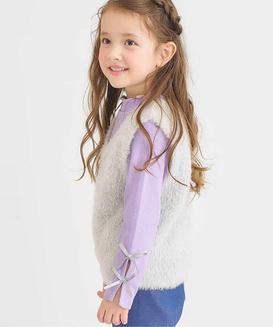 日本童裝 apres les cours 蝴蝶結袖上衣 80-140cm 女童款 秋季 TOPS