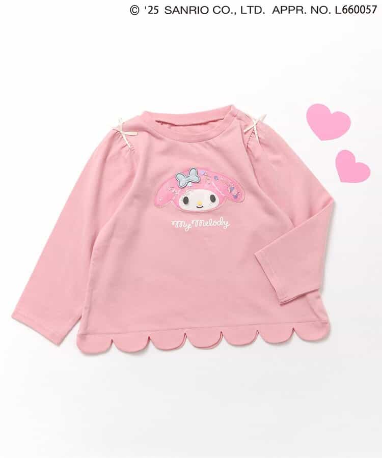 日本童裝 apres les cours x Sanrio 波浪邊長袖上衣 80-140cm 女童款 秋季 TOPS 聖誕紅/新年紅