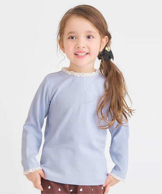 日本童裝 apres les cours 心型荷葉邊上衣 80-140cm 女童款 秋季 TOPS 聖誕紅/新年紅