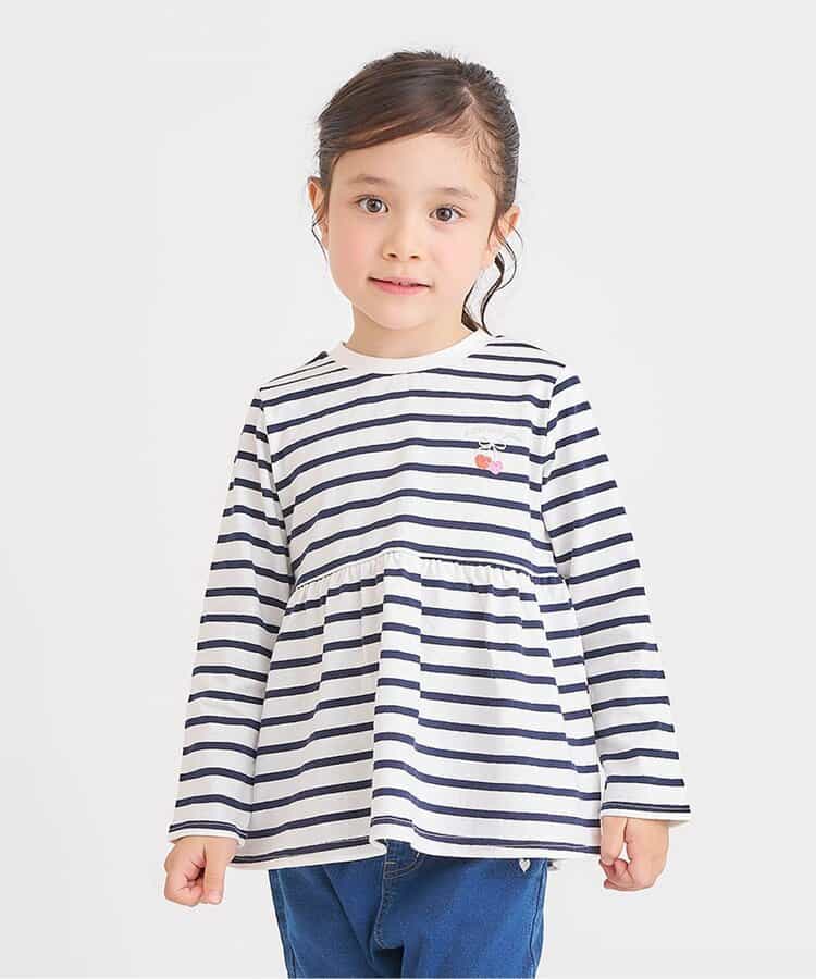 日本童裝 apres les cours 荷葉邊喇叭長袖上衣 80-140cm 女童款 秋季 TOPS 聖誕紅/新年紅