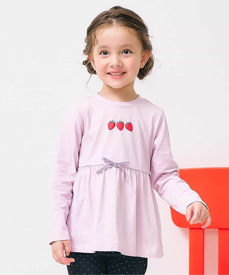 日本童裝 apres les cours 荷葉邊喇叭長袖上衣 80-140cm 女童款 秋季 TOPS 聖誕紅/新年紅