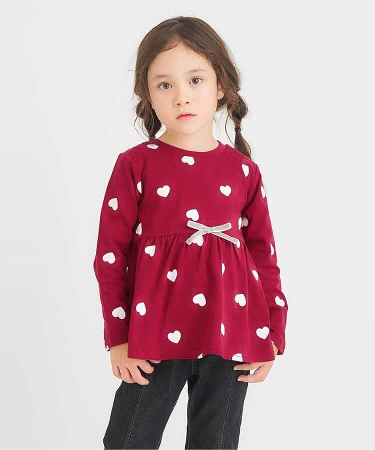 日本童裝 apres les cours 荷葉邊喇叭長袖上衣 80-140cm 女童款 秋季 TOPS 聖誕紅/新年紅