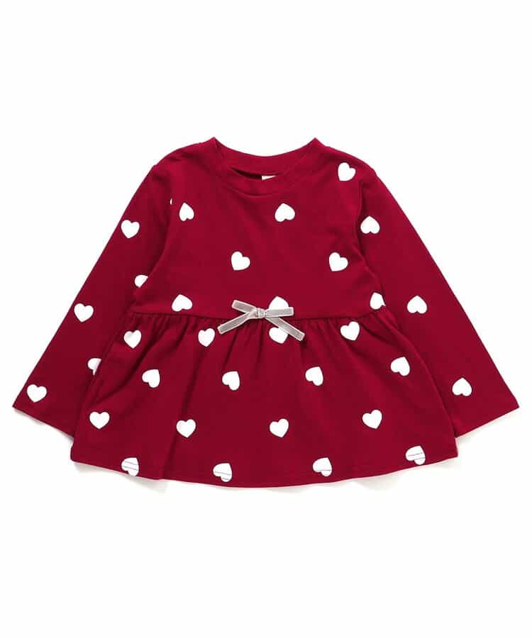 日本童裝 apres les cours 荷葉邊喇叭長袖上衣 80-140cm 女童款 秋季 TOPS 聖誕紅/新年紅