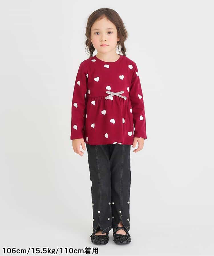 日本童裝 apres les cours 荷葉邊喇叭長袖上衣 80-140cm 女童款 秋季 TOPS 聖誕紅/新年紅