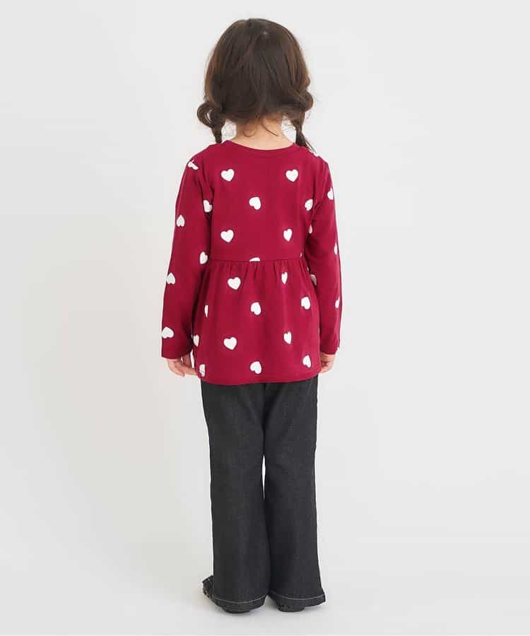 日本童裝 apres les cours 荷葉邊喇叭長袖上衣 80-140cm 女童款 秋季 TOPS 聖誕紅/新年紅