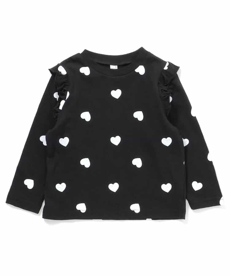 日本童裝 apres les cours 肩部荷葉邊長袖上衣 80-140cm 女童款 秋季 TOPS 聖誕紅/新年紅