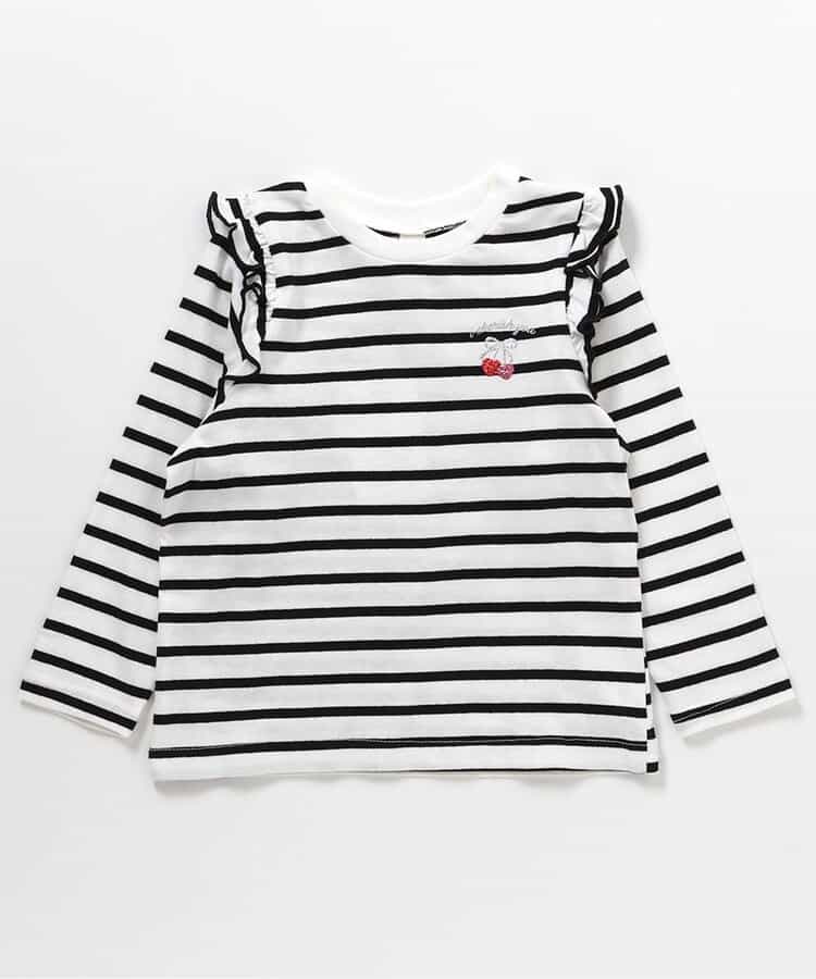 日本童裝 apres les cours 肩部荷葉邊長袖上衣 80-140cm 女童款 秋季 TOPS 聖誕紅/新年紅