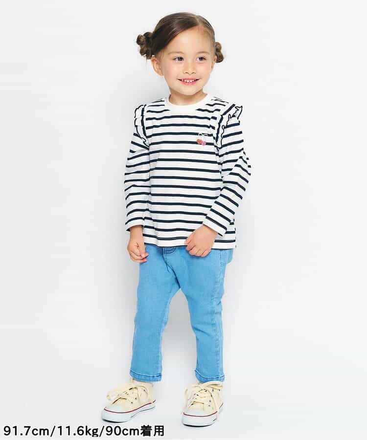 日本童裝 apres les cours 肩部荷葉邊長袖上衣 80-140cm 女童款 秋季 TOPS 聖誕紅/新年紅