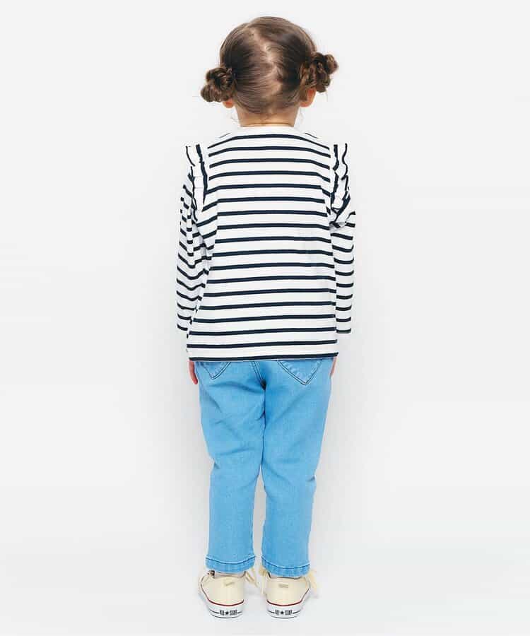 日本童裝 apres les cours 肩部荷葉邊長袖上衣 80-140cm 女童款 秋季 TOPS 聖誕紅/新年紅