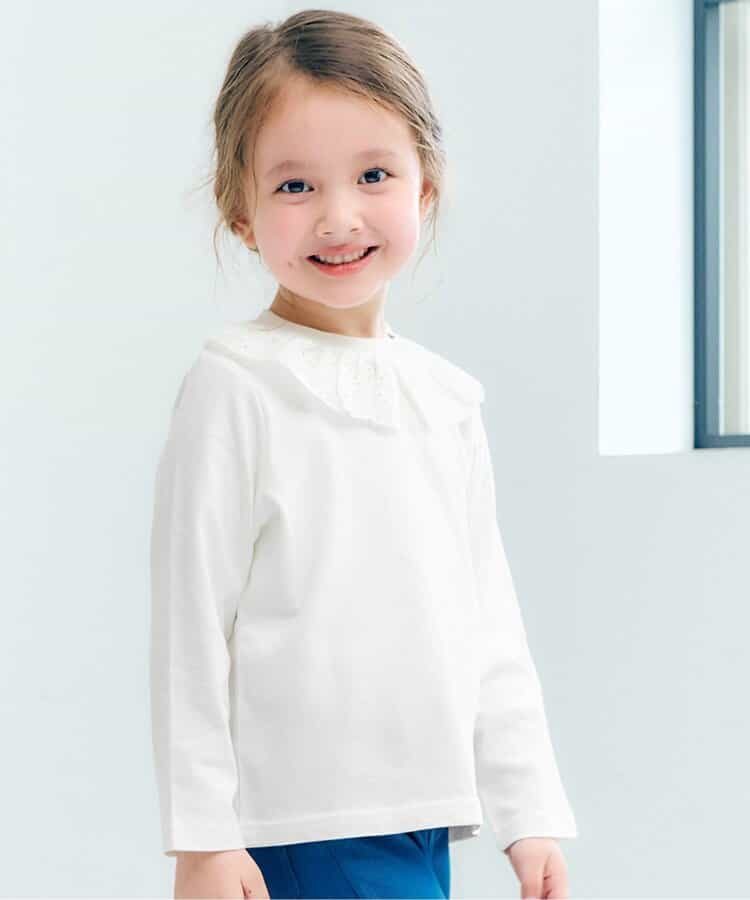 日本童裝 apres les cours 蕾絲領長袖上衣 80-140cm 女童款 秋季 TOPS