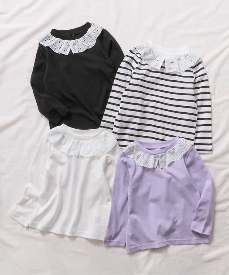 日本童裝 apres les cours 蕾絲領長袖上衣 80-140cm 女童款 秋季 TOPS