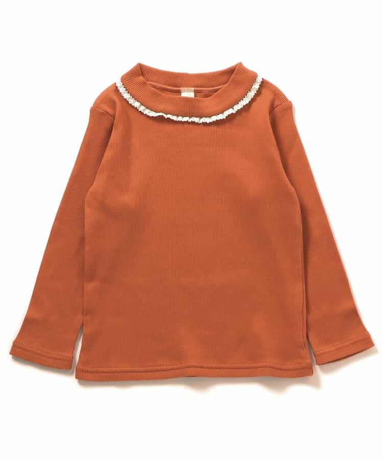 日本童裝 apres les cours 荷葉邊領羅紋上衣 80-140cm 女童款 秋季 TOPS