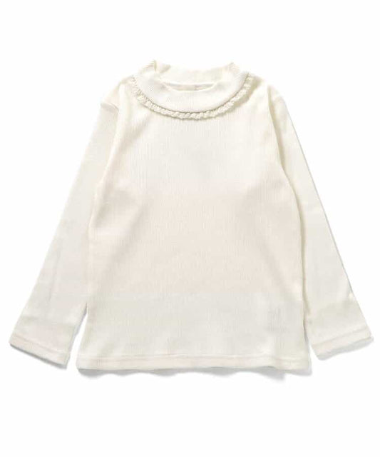 日本童裝 apres les cours 荷葉邊領羅紋上衣 80-140cm 女童款 秋季 TOPS