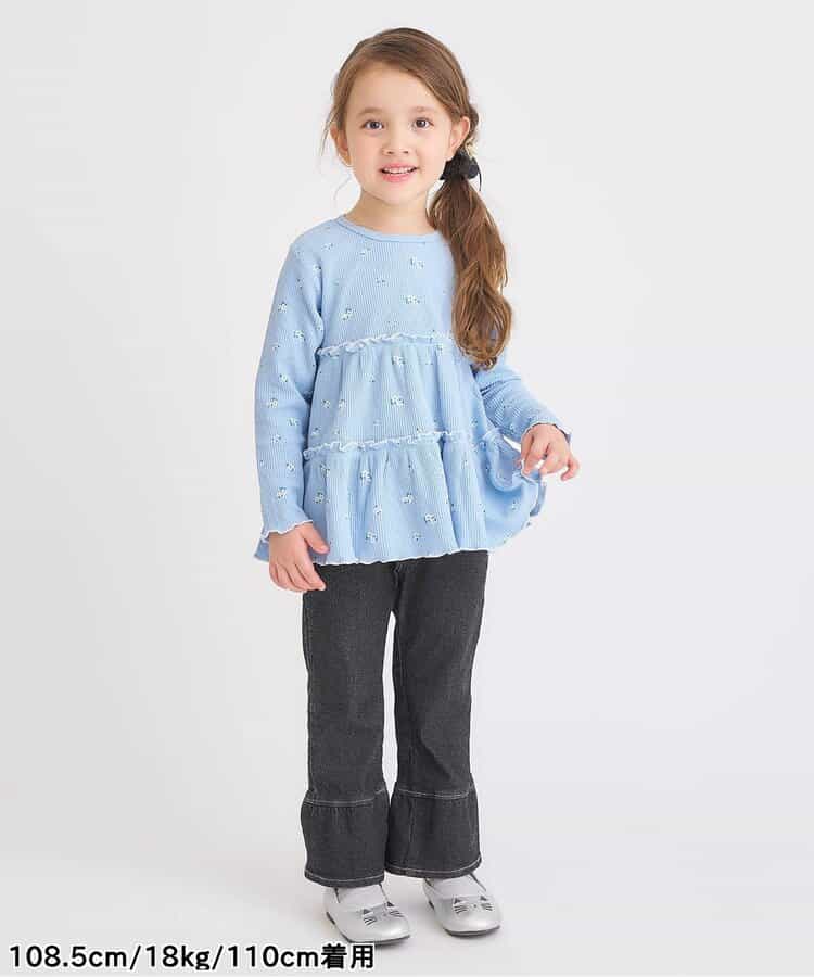 日本童裝 apres les cours 華夫格上衣 80-140cm 女童款 秋季 TOPS 聖誕紅/新年紅