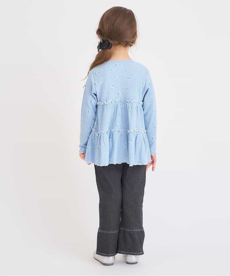 日本童裝 apres les cours 華夫格上衣 80-140cm 女童款 秋季 TOPS 聖誕紅/新年紅