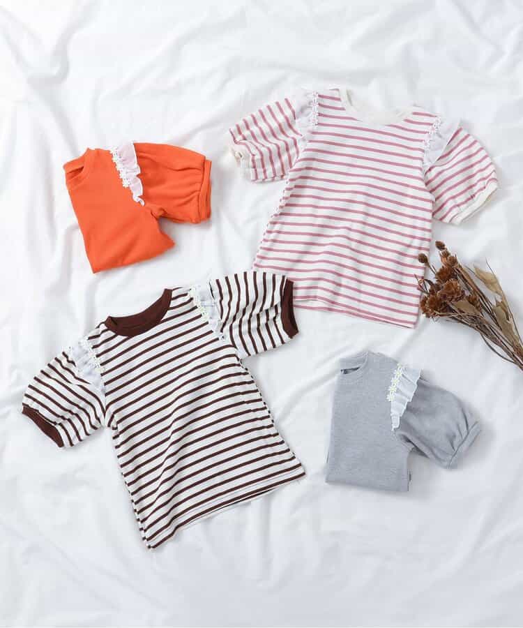 Japanese children's clothing apres les cours casual heart-shaped pocket shirt 80-130cm boys/girls summer TOPS