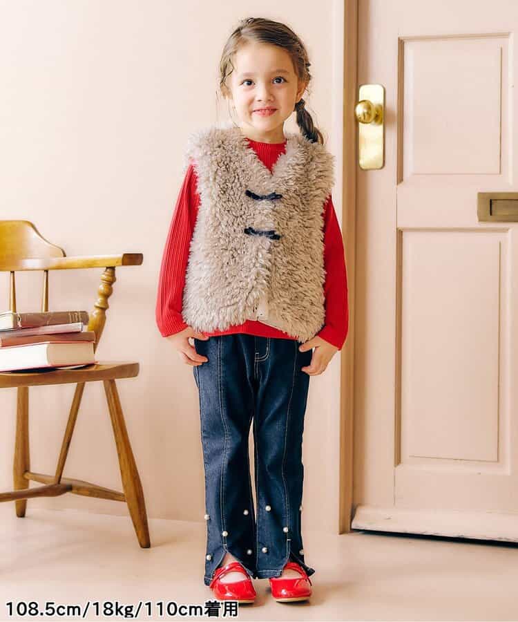 日本童裝 apres les cours 毛毛背心外套 90-140cm 女童款 秋季 OUTERWEAR