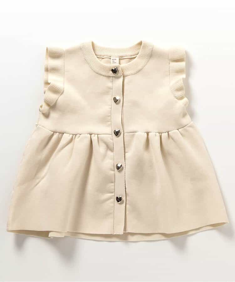 日本童裝 apres les cours 荷葉邊針織背心 90-140cm 女童款 秋季 TOPS