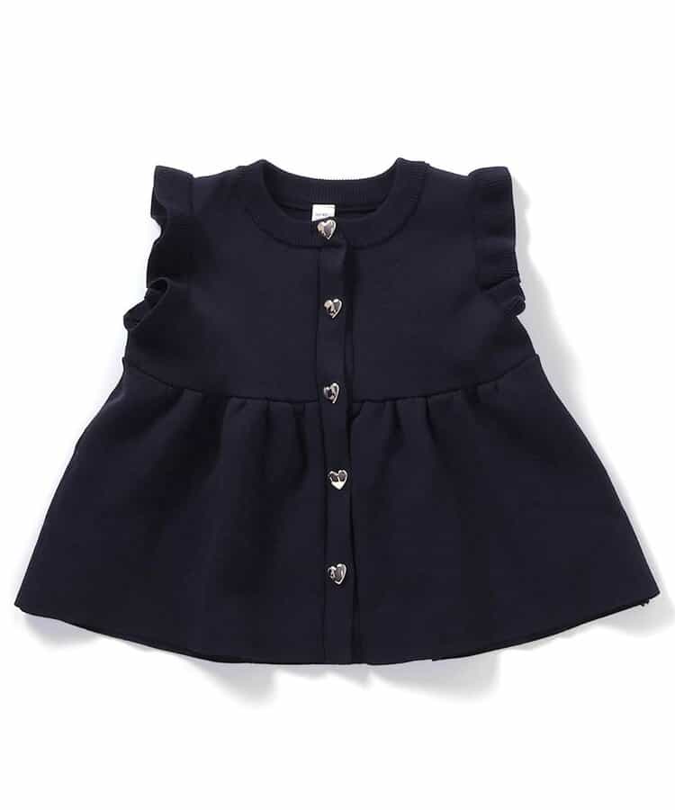 日本童裝 apres les cours 荷葉邊針織背心 90-140cm 女童款 秋季 TOPS