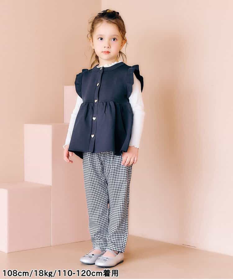 日本童裝 apres les cours 荷葉邊針織背心 90-140cm 女童款 秋季 TOPS