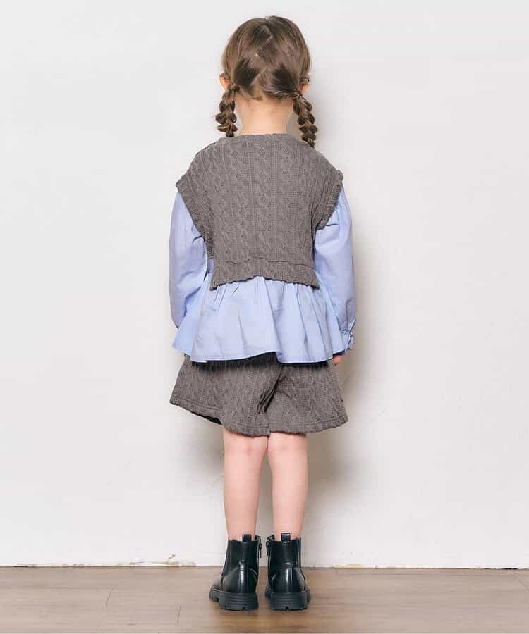 日本童裝 apres les cours 假兩件上衣及短裙兩件套裝 80-140cm 女童款 秋季 TOPS PANTS