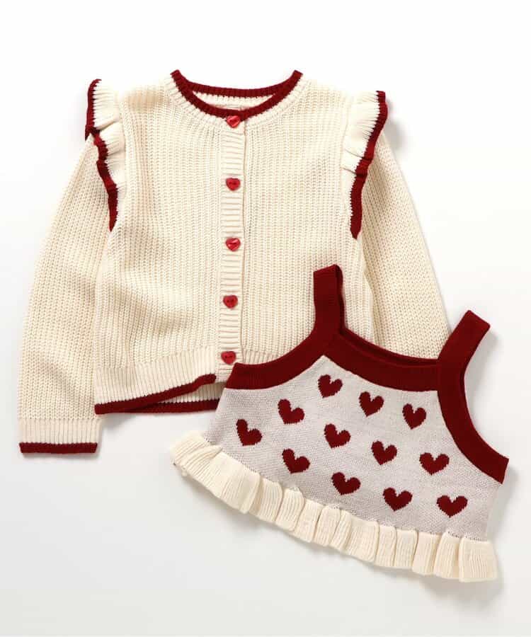 日本童裝 apres les cours 針織兩件套裝 90-140cm 女童款 秋季 OUTERWEAR TOPS