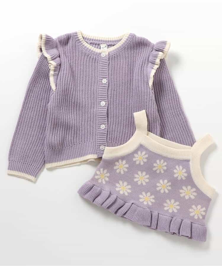 日本童裝 apres les cours 針織兩件套裝 90-140cm 女童款 秋季 OUTERWEAR TOPS