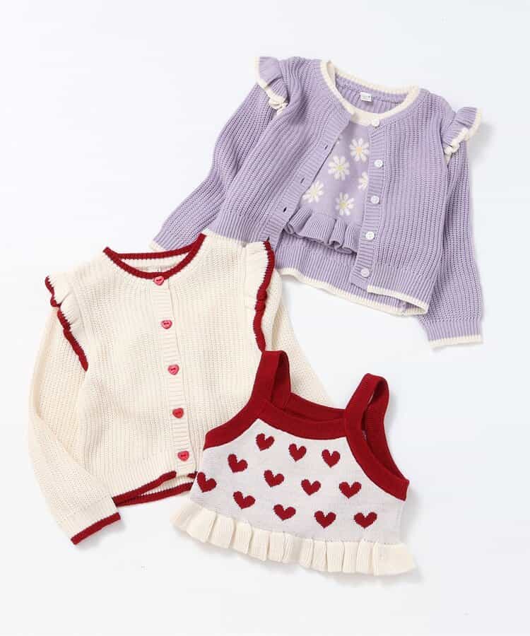 日本童裝 apres les cours 針織兩件套裝 90-140cm 女童款 秋季 OUTERWEAR TOPS