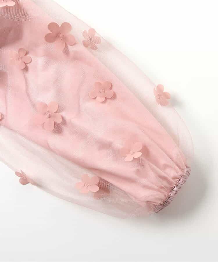 日本童裝 apres les cours 花花圖案薄紗連身裙 80-130cm 女童款 秋季 DRESSES 聖誕紅/新年紅