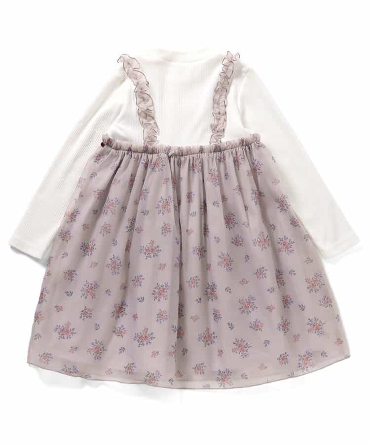 日本童裝 apres les cours 復古花花印花連身裙 80-140cm 女童款 秋季 DRESSES 聖誕紅/新年紅