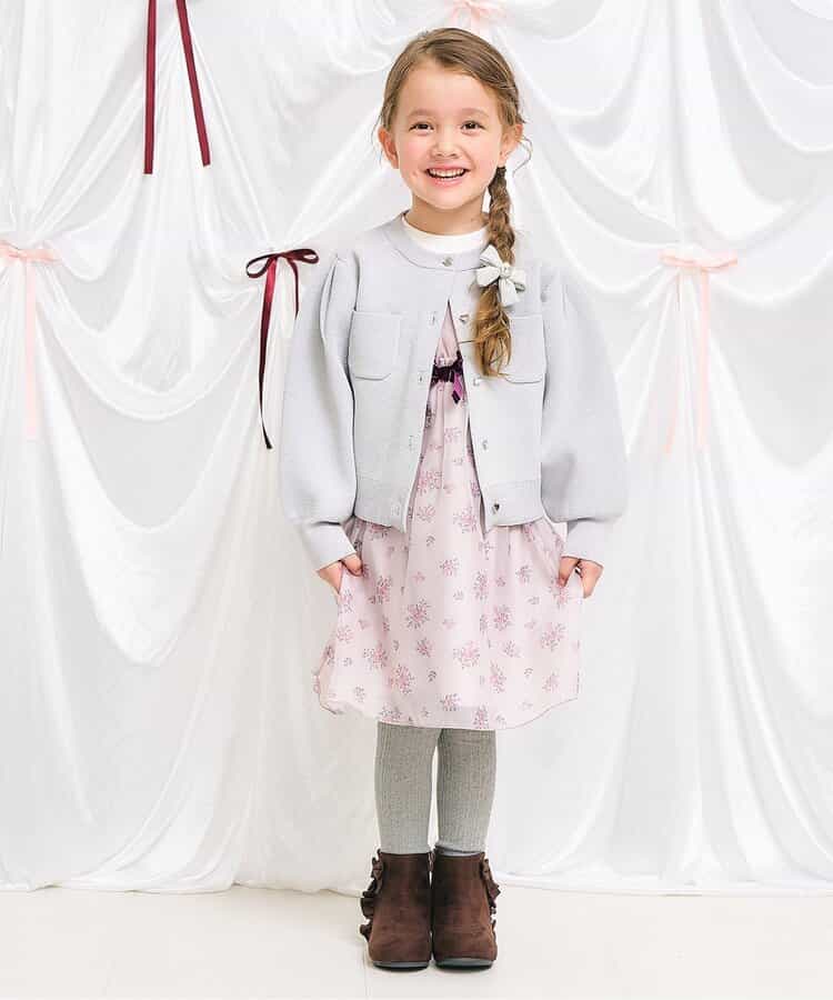 日本童裝 apres les cours 復古花花印花連身裙 80-140cm 女童款 秋季 DRESSES 聖誕紅/新年紅
